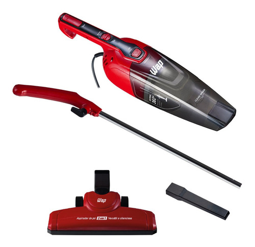 Aspirador De Pó Vertical 2 Em 1 Clean Speed 1000w Wap Cor Vermelho/Preto 220V