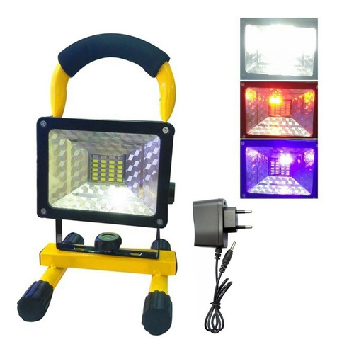 Lampara De Piso Led Recargable 10w Larga Duracion Color De La Carcasa Amarillo Color De La Luz Multicolor 110v