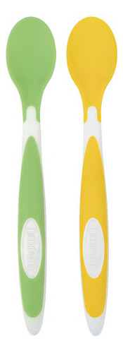 Pack De 2 Cucharas De Punta Suave Color Verde Y Amarillo Colores