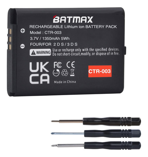 Batmax 1350mah Ctr-003 Batería Para Nintendo 3ds 2ds Console