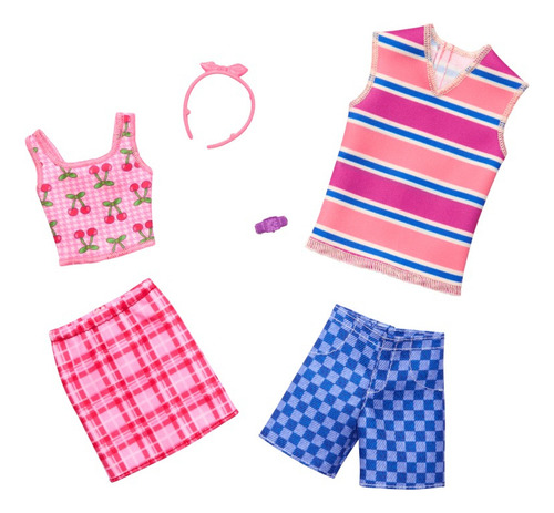 Ropa De Barbie - Bermuda Y Remera Para Barbi Y Ken - Mattel