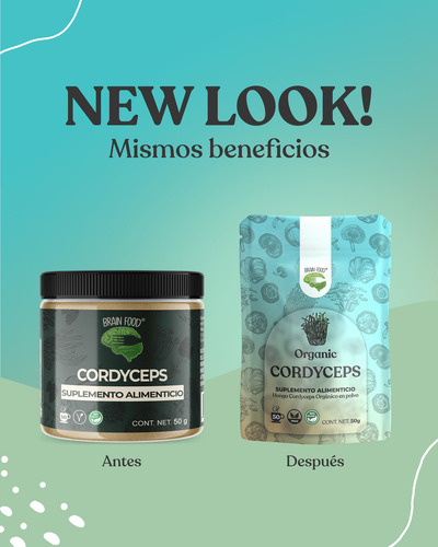 Hongo Cordyceps Orgánico En Polvo Brain Food Adaptógeno