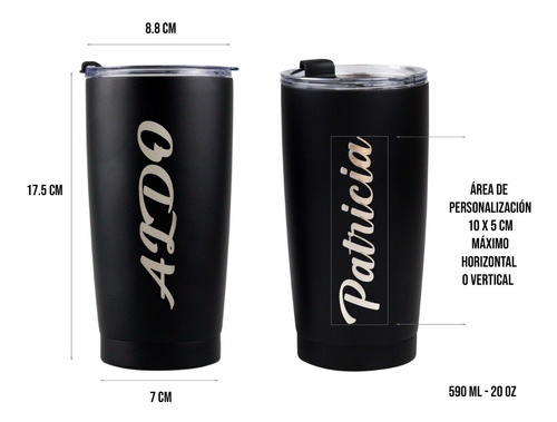 Imagen 6 de 10 de Vaso Termo Acero Inoxidable P/ Cafe 20oz Térmico Tapa Ce-t01