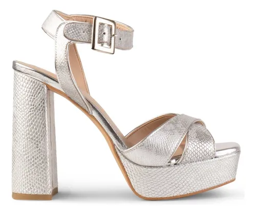 Tacones Plateados Plataforma MercadoLibre