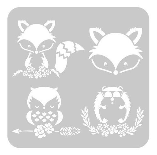 Stencil Eq Arte 30 X 30 - Animales Nordicos (1019)