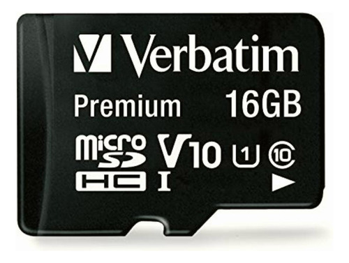 Verbatim 16 Gb Premium Microsdhc Memory Card With Adapter,