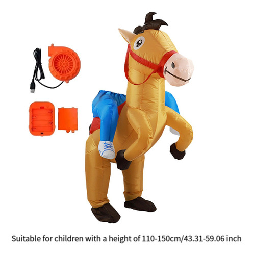Disfraz De Caballo Inflable, Disfraz De Montar A Niños .