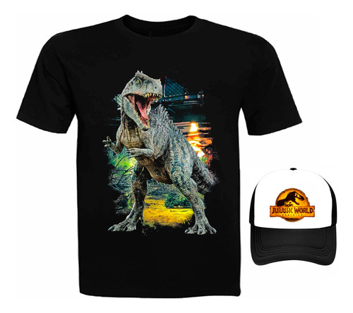 Polera Dinosaurios Jurassic World + Jockey, Unisex, Diseños 