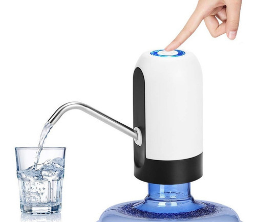 Dispensador Agua Electrico Recargable Usb Bomba Color Blanco