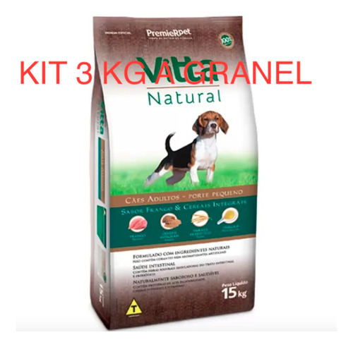 Kit 3 Kg Ração A Granel Premier Vitta Natural Mini Adultos 