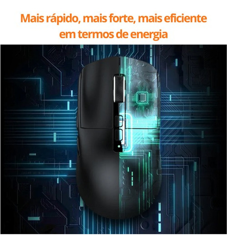 Mouse Gamer X6 Attack Shark Tri Mode 26000dpi Paw3395 Dock Preto