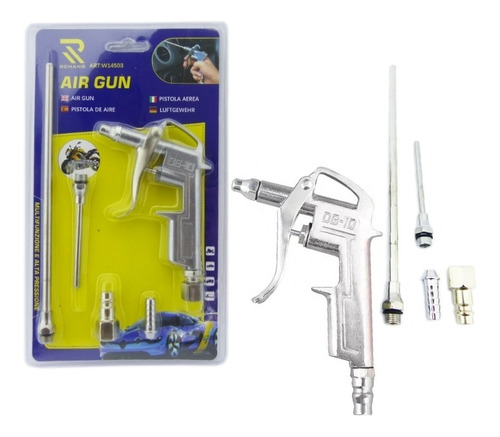 Imagen 2 de 5 de Set Pistola Para Sopletear + Adaptadores Metal Aire