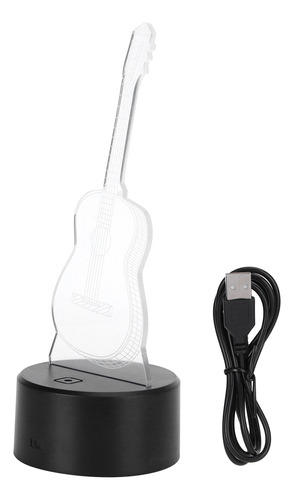 Lámpara Táctil 3d Para Guitarra, Luz Nocturna Led De 7 Color