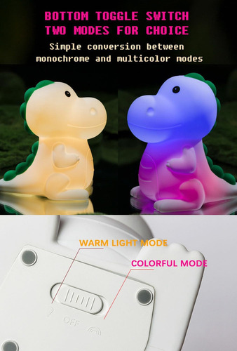 Luz De Noche De Dinosaurio De Silicona, Luz Nocturna .