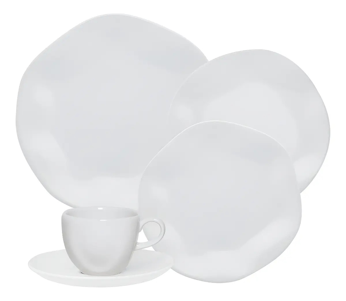 Jogo De ﻿Jantar Branco Ryo White 20 ﻿Peças Oxford Porcelanas