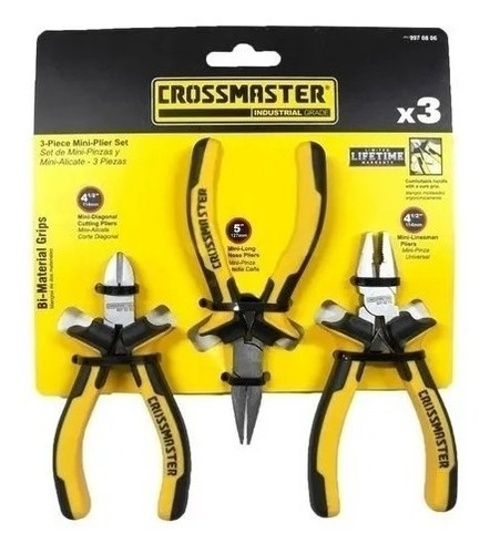 Set De Mini Pinzas Y Alicate 3 Piezas Crossmaster 9970806