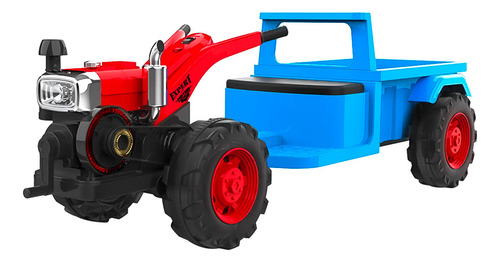 Imagen 1 de 10 de Moto Tractor Con Tráiler Música Usb Y Luces A Batería El Rey