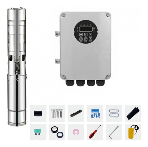 Bomba Solar Dc 750w C/control Inc Hasta 150m De Tornillo Color Plateado