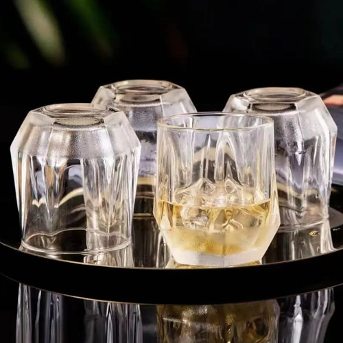 Aura Juego De 6 Vasos Bajo De Vidrio Old Fashion 360 Ml Color Transparente