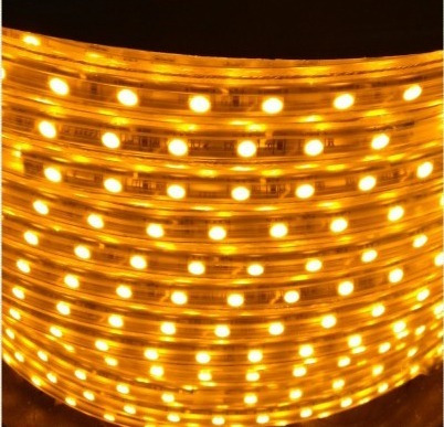 Imagen 3 de 9 de 1metro Tira Led Ambar 5050 - 220v P/exterior Ip68 60led
