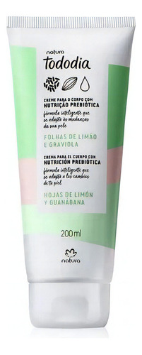 Crema Para El Cuerpo Natura Tododia Limon Y Guanabana 200ml