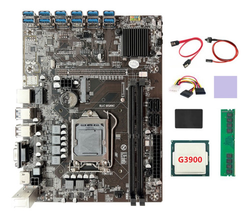 Placa Base B250c Btc 12 Pcie A Usb 3.0 Lga1151 Ddr4 4 Gb 266