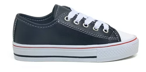 Tênis Infantil Converse All Star Couro Sintético Preto Masculino E Feminino