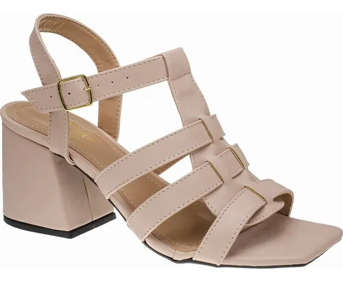 Sand lia Feminina Fisherman Aberta Salto Grosso Bloco 104j