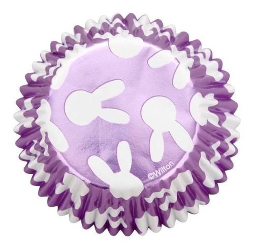 Capacillo Estándar Morado Metálico Con Conejos 24 Pz Wilton
