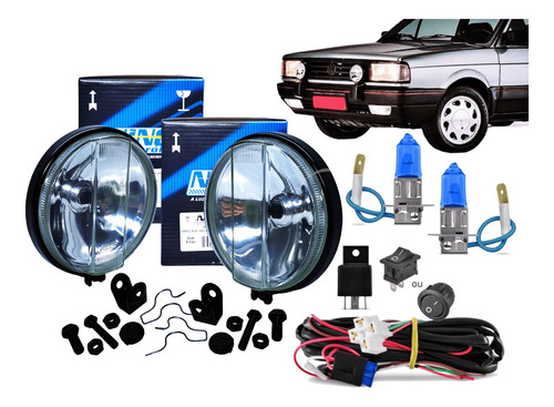 Kit Farol Auxiliar Gol Gts Gti 1988 A 1994 Lâmpada Chicote