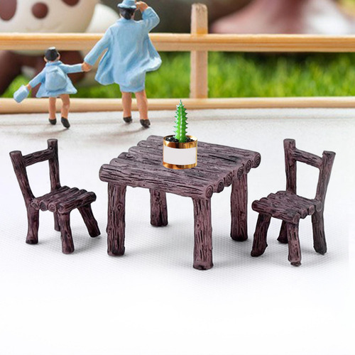 6 Juego De Sillas De Mesa De Resina, Figuras Para 6 Piezas