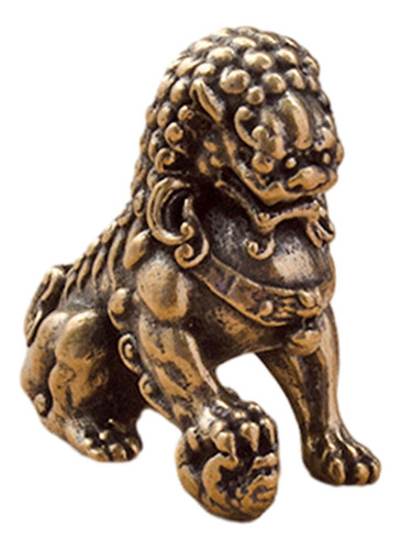 Estatua De León Chino De Latón, Figura De Mascota De Té,