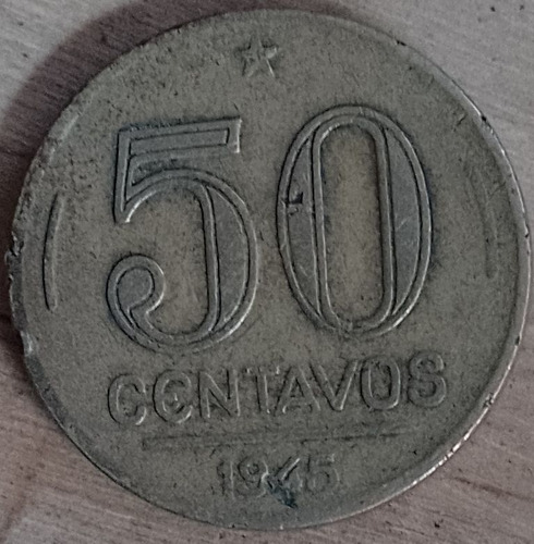 Moneda Brasil De 50 Centavos Año 1945