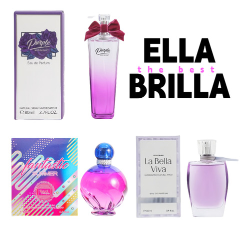 Ella Brilla 3 Botellas De 100ml Perfume Para Mujer