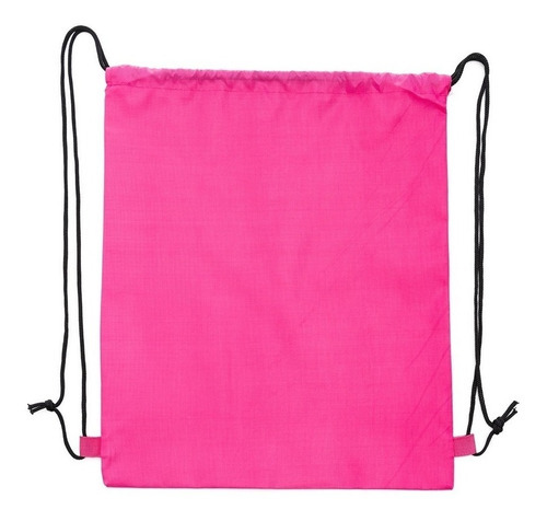 10 Unidades Mochila Saco Colorido Em Nylon Cor Rosa Desenho do tecido Liso