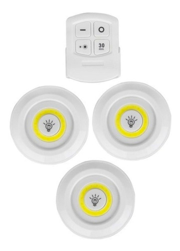 Set 3 Luces Led Inalámbricas Portátil Con Control Remoto