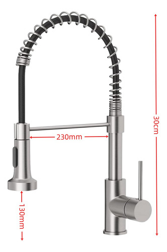 Grifo Llave Lavaplatos Monomando Cocina Extensible Flexible
