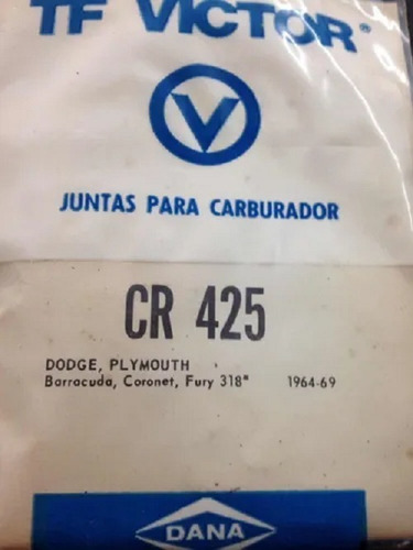 Junta Carburador Cr425 Chry Barracuda Coronet Fury 318 64-69