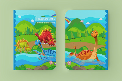 3 Cuadernos Personalizados Baby Dinosaurios Con Nombre 
