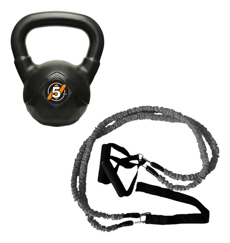 Kit Set Gym Pesa Rusa Kettlebell 5 Kg + Banda Funcional 