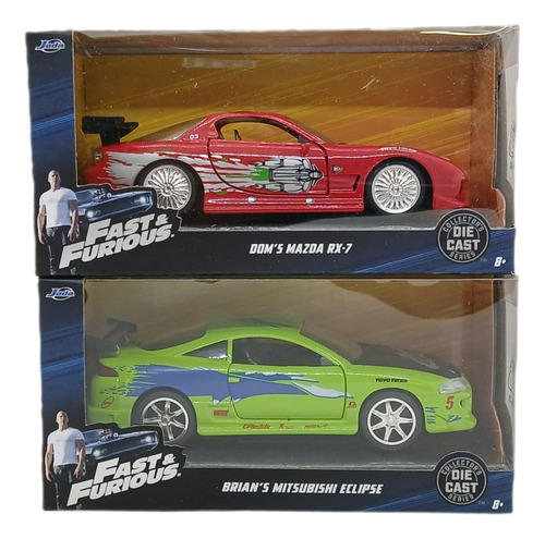 Mitsubishi Eclipse Brian's Mazda Rx-7 Dom's Rapido Y Furioso Verde Y Rojo