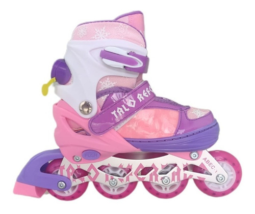 Kit Patines  Rosado Niña M -34-37 Nuevo