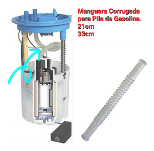 Manguera Corrugada Pila De Gasolina 21cm  33 Cm 