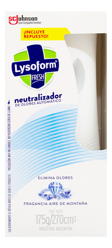 Lysoform Fresh Aparato Neutralizador Olores Con Repuesto 6c