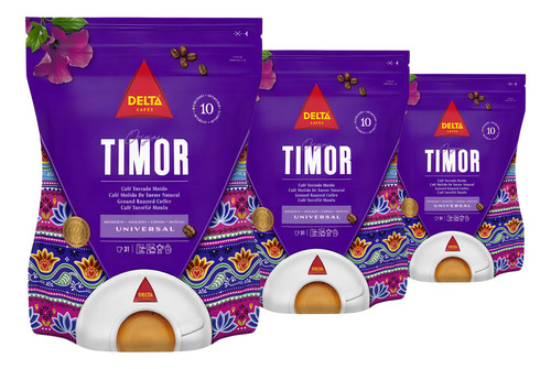 Café Moído , Delta, Timor, 3 Pacotes De 250g