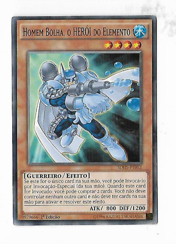Yu-gi-oh Homem Bolha, O Herói Do Elemento - Comum Frete Incl