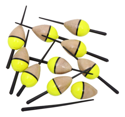 Dunmuan 10 Pieza Set Pesca Bobber Corcho Flotador Amarillo G