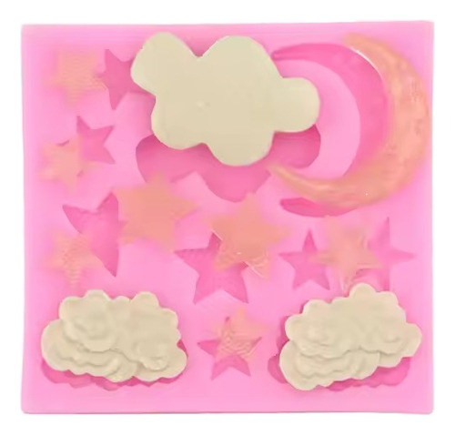 Molde Silicone Ceu Lua Nuvem Estrela Chocolate Fondant Pasta
