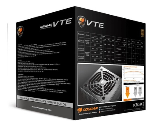 Fuente De Poder Cougar Vte 500 Watts 80 Plus