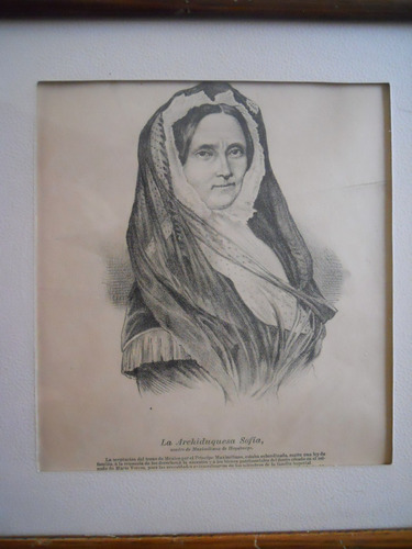 Antiguo Retrato De La Archiduquesa Sofia Madre De Maximilian